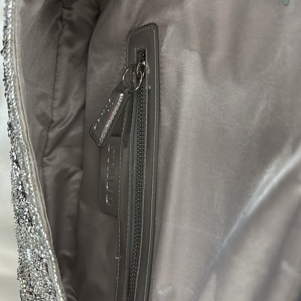 STAUD Tommy Beaded Flap Shoulder Bag (NWOT) - Silver Garden Party - Picture 13 of 13
